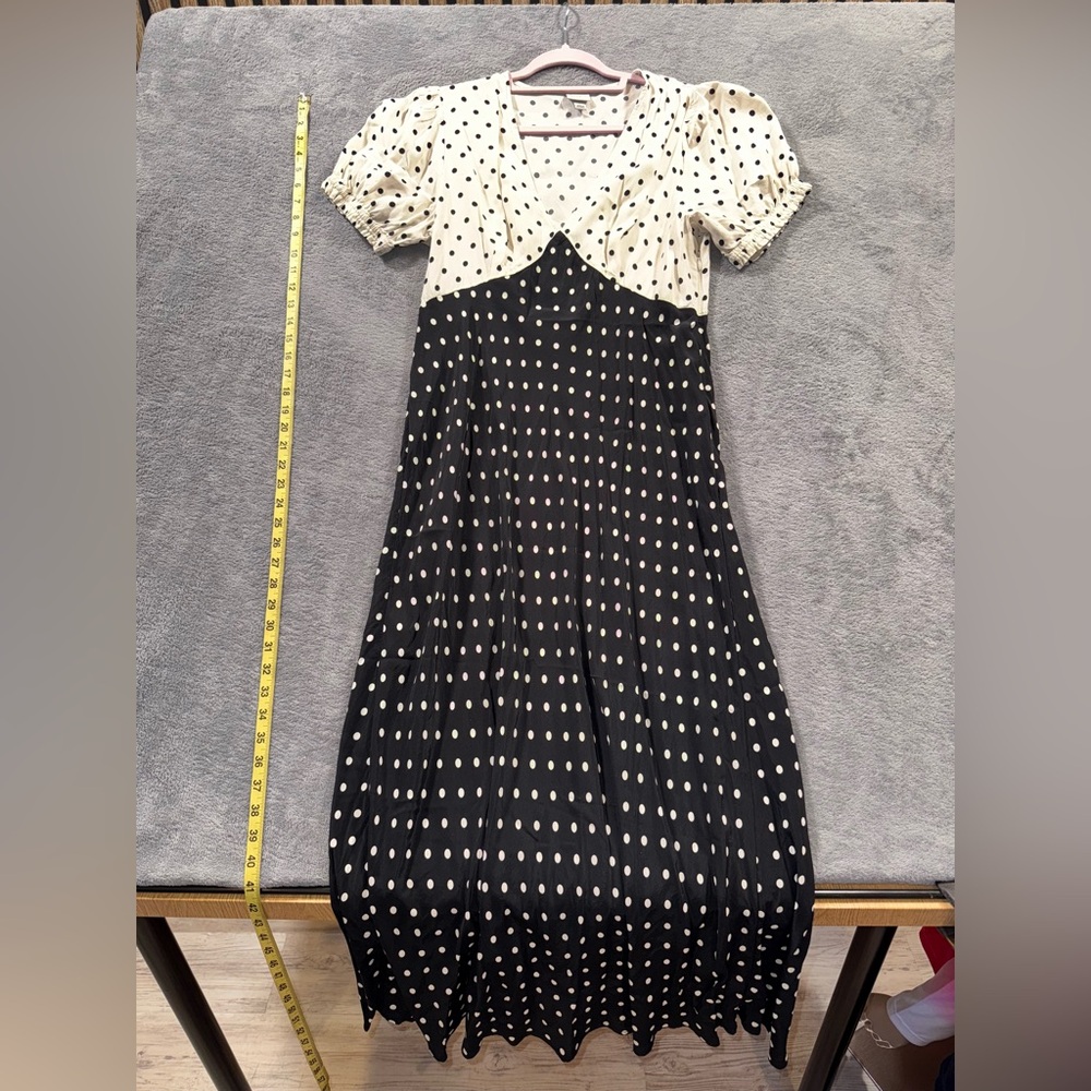 A New Day Polka Dot Midi Dress - White and Black